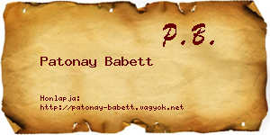 Patonay Babett névjegykártya